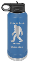 Load image into Gallery viewer, Sasquatch Hide And Seek World Champion Laser Engraved Water Bottle
