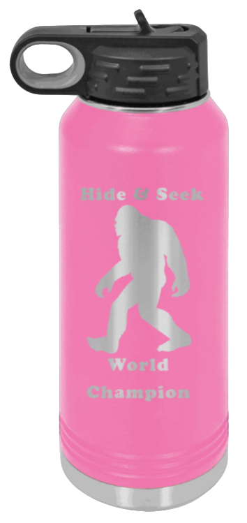 Hide and Seek Champion - 32oz Water Bottle Laser Engraved- Pink