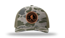 Load image into Gallery viewer, Sasquatch Search Team Leather Patch Richardson 112 Duck Camo Hat
