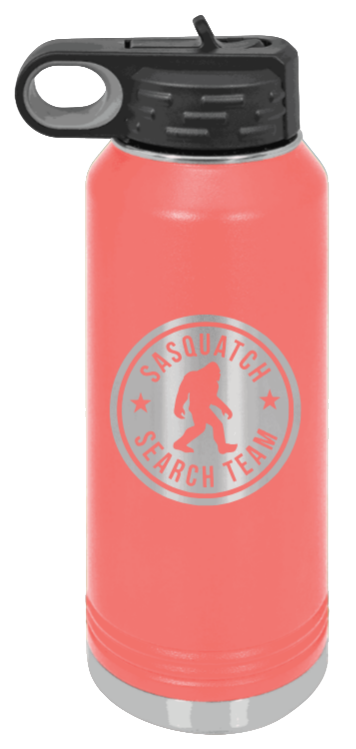 Sasquatch Search Team - 32oz Water Bottle Laser Engraved- Coral