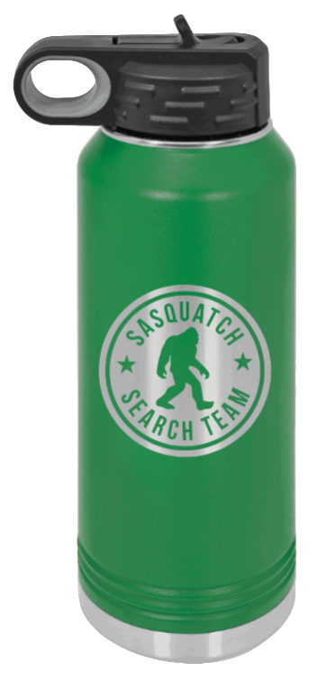 Sasquatch Search Team - 32oz Water Bottle Laser Engraved- Green