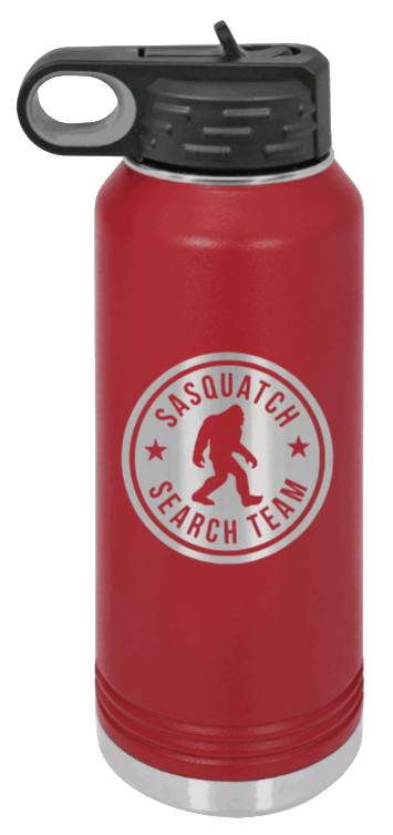Sasquatch Search Team - 32oz Water Bottle Laser Engraved- Maroon
