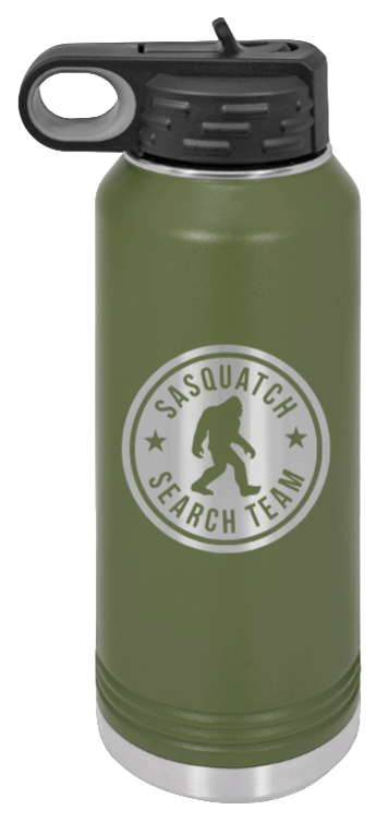 Sasquatch Search Team - 32oz Water Bottle Laser Engraved- Olive