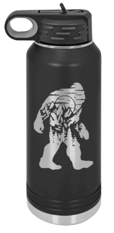 Sasquatch - 32oz Water Bottle Laser Engraved- Black