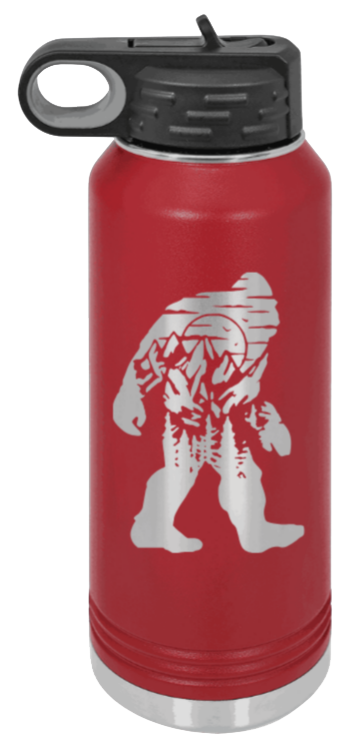 Sasquatch - 32oz Water Bottle Laser Engraved- Maroon