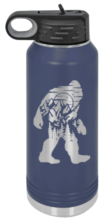 Sasquatch - 32oz Water Bottle Laser Engraved- Navy