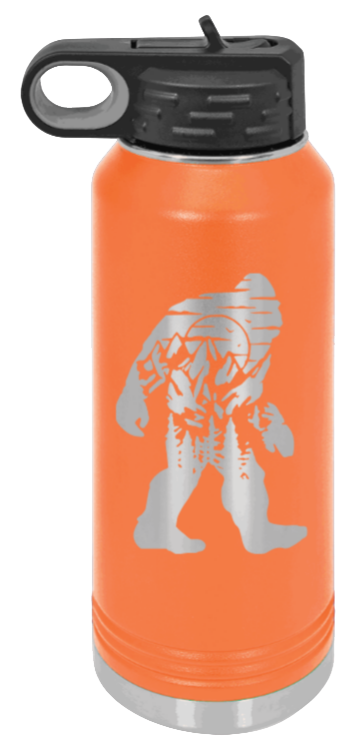 Sasquatch - 32oz Water Bottle Laser Engraved- Orange