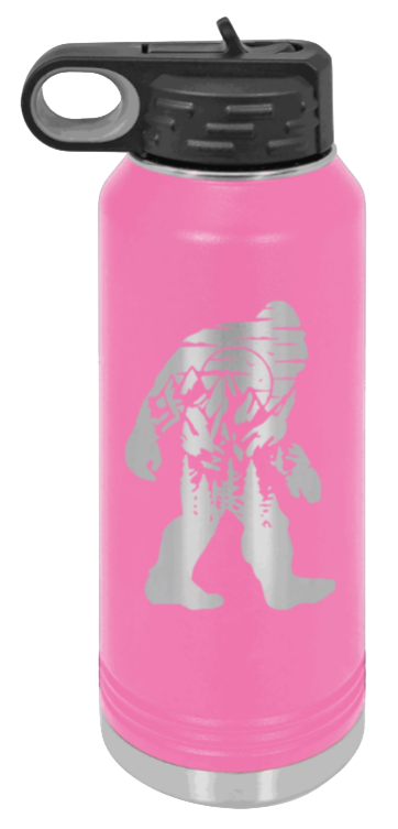 Sasquatch - 32oz Water Bottle Laser Engraved- Pink