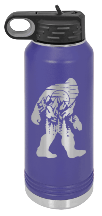 Sasquatch - 32oz Water Bottle Laser Engraved- Purple