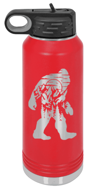 Sasquatch - 32oz Water Bottle Laser Engraved- Red