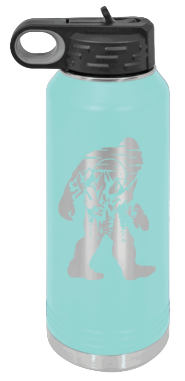 Sasquatch - 32oz Water Bottle Laser Engraved- Teal