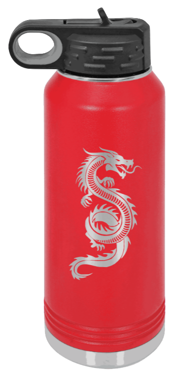 Dragon - 32oz Water Bottle Laser Engraved- Red