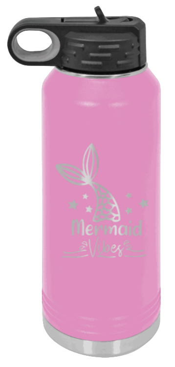 Mermaid - 32oz Water Bottle Laser Engraved- Light Purple