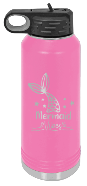 Mermaid - 32oz Water Bottle Laser Engraved- Pink