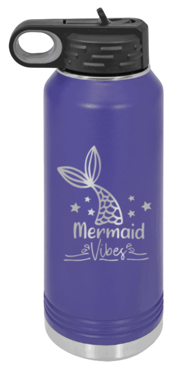 Mermaid - 32oz Water Bottle Laser Engraved- Purple