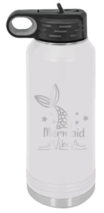 Mermaid - 32oz Water Bottle Laser Engraved- White