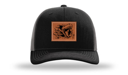 Dino T-Rex  Leather Patch Richardson 112 Hat-Black / Charcoal