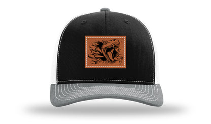 Dino T-Rex  Leather Patch Richardson 112 Hat-Black / White / Heather Grey