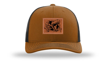 Dino T-Rex  Leather Patch Richardson 112 Hat-Caramel / Black