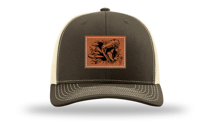 Dino T-Rex  Leather Patch Richardson 112 Hat-Chocolate Chip/  Birch