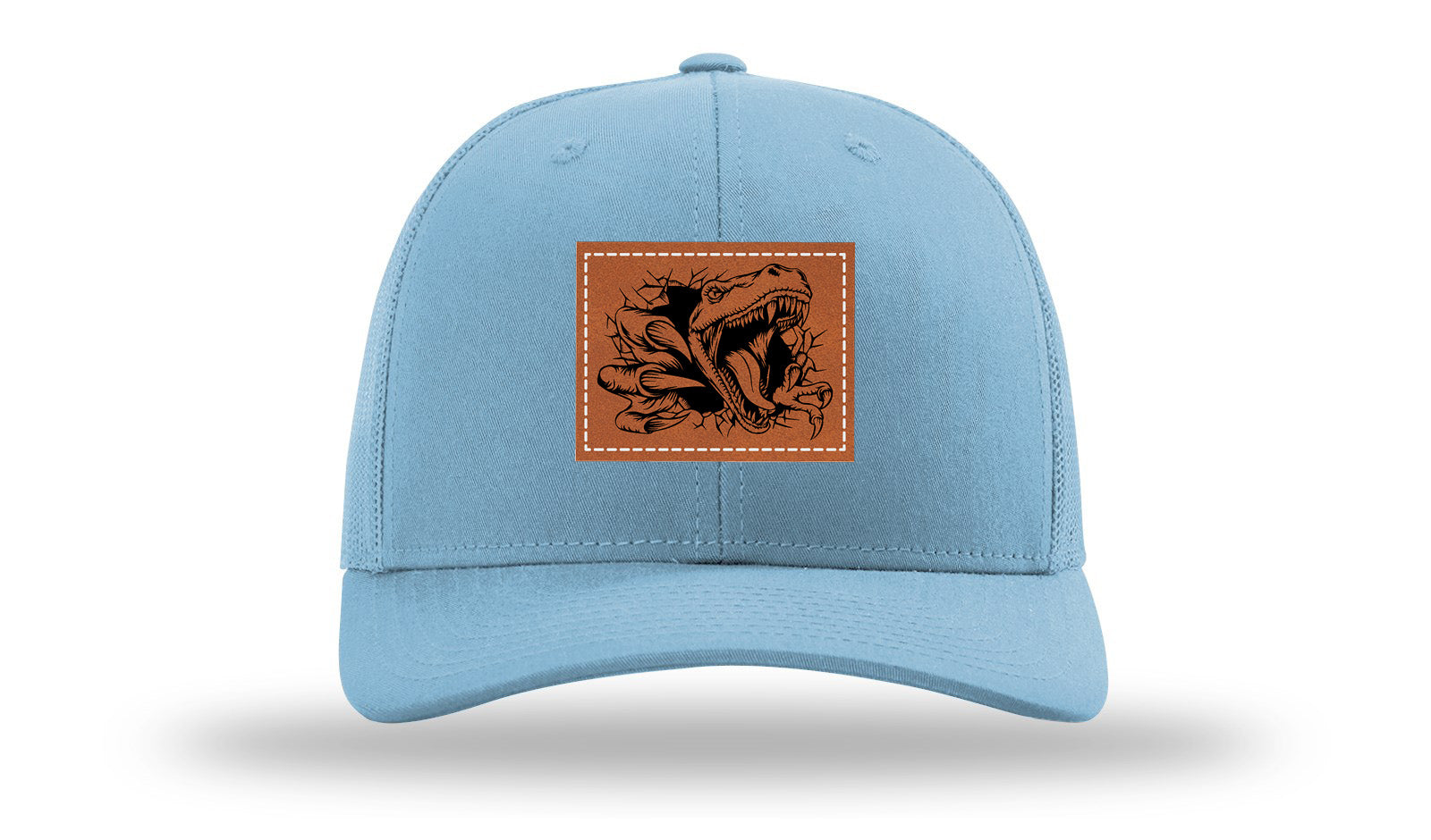 Dino T-Rex  Leather Patch Richardson 112 Hat-Columbia Blue
