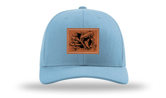 Dino T-Rex  Leather Patch Richardson 112 Hat-Columbia Blue