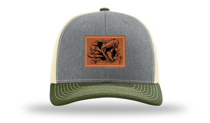 Dino T-Rex  Leather Patch Richardson 112 Hat-Heather Grey / Birch / Army Olive