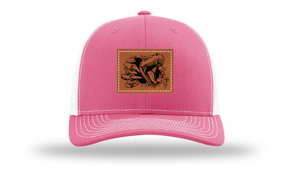Dino T-Rex  Leather Patch Richardson 112 Hat-Hot Pink / White