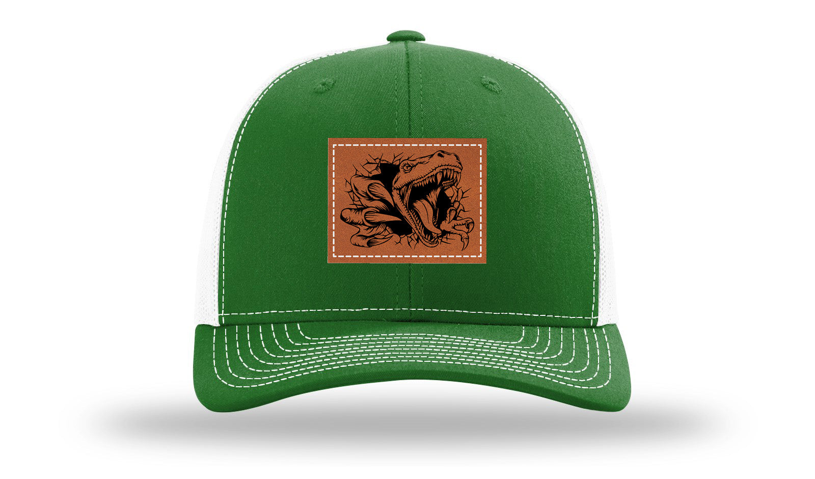 Dino T-Rex  Leather Patch Richardson 112 Hat-Kelly / White