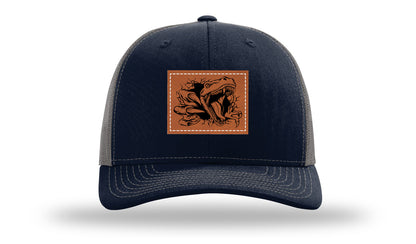 Dino T-Rex  Leather Patch Richardson 112 Hat-Navy / Charcoal