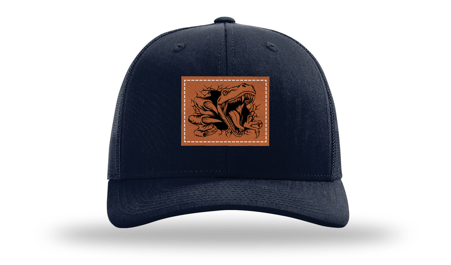 Dino T-Rex  Leather Patch Richardson 112 Hat-Navy