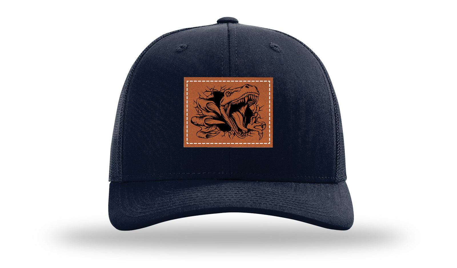 Dino T-Rex  Leather Patch Richardson 112 Hat-Navy