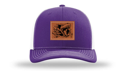 Dino T-Rex  Leather Patch Richardson 112 Hat-Purple / White