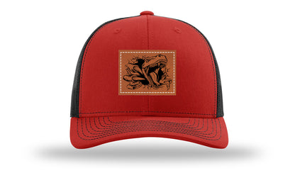 Dino T-Rex  Leather Patch Richardson 112 Hat-Red / Black
