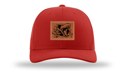 Dino T-Rex  Leather Patch Richardson 112 Hat-Red