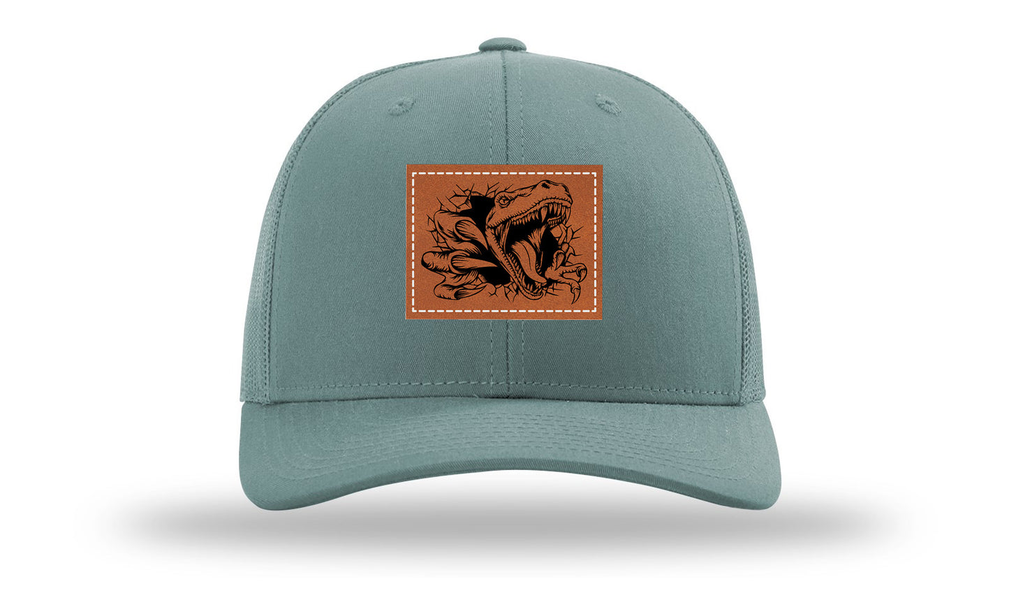 Dino T-Rex  Leather Patch Richardson 112 Hat-Smoke Blue