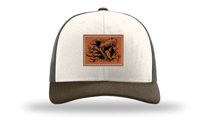 Dino T-Rex  Leather Patch Richardson 112 Hat-Cream / Gray Brown / Brown