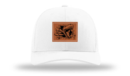 Dino T-Rex  Leather Patch Richardson 112 Hat-White