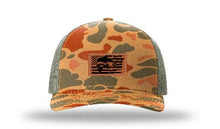 Load image into Gallery viewer, Bass Flag 2 Leather Patch Richardson 112 Duck Camo Hat
