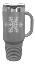 Load image into Gallery viewer, Snowflake 40oz Handle Mug Laser Engraved
