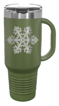 Load image into Gallery viewer, Snowflake 40oz Handle Mug Laser Engraved
