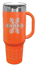 Load image into Gallery viewer, Snowflake 40oz Handle Mug Laser Engraved
