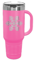 Load image into Gallery viewer, Snowflake 40oz Handle Mug Laser Engraved
