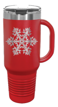 Load image into Gallery viewer, Snowflake 40oz Handle Mug Laser Engraved
