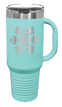 Load image into Gallery viewer, Snowflake 40oz Handle Mug Laser Engraved
