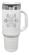 Load image into Gallery viewer, Snowflake 40oz Handle Mug Laser Engraved
