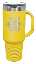 Load image into Gallery viewer, Snowflake 40oz Handle Mug Laser Engraved
