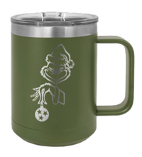 Load image into Gallery viewer, Grinch with Ornament Laser Engraved (Etched) Mug
