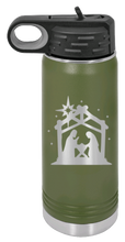 Load image into Gallery viewer, Nativity Laser Engraved Water Bottle (Etched)
