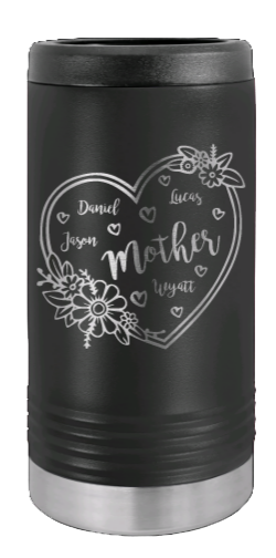 Mother With Names Laser Engraved Slim Can Insulated Koosie